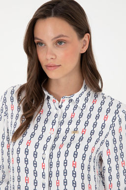 Женская кремовая рубашка с длинным рукавом Неожиданная скидка в корзине - U.s. polo assn фото 2