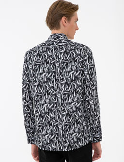 Черная рубашка узкого кроя с длинным рукавом - Cacharel фото 5