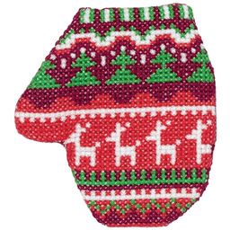 Klart набор для вышивания 8-393 Варежка с оленями 7.5 х 8.5 см