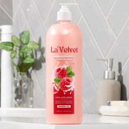 Гель для душа LaVelvet пленительный аромат малины со сливками,1000 мл