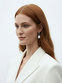 Цена за 2 шт. Серьги жемчуг "Барочный" галтовка, цвет белый в серебре