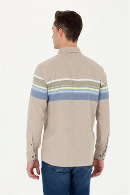 U. S. Polo Assn / Мужская рубашка светло-хаки с длинным рукавом - U.s. polo assn фото 5
