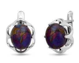 Серьги, бирюза аризонская, СПН02601