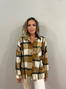 K10799 Рубашка OVER SIZE БЕЖЕВЫЙ