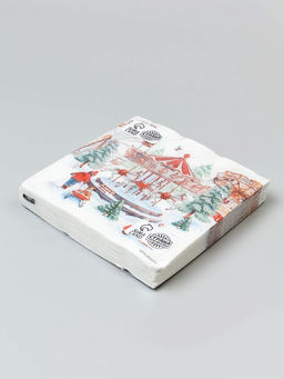 Цена за 3 шт. Салфетки бумажные двухслойные «Новогодние забавы», 33х33 см, 20 штук