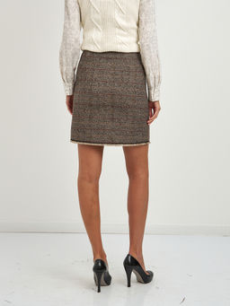 юбка бежевая в клетку длины миди - Glenfield фото 5