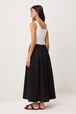 Siyah-Beyaz Maxi Dokuma Elbise TWOSS26EL00883 - Trendyolmilla фото 4