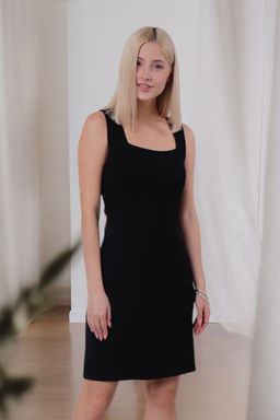 Платье с вырезом каре чёрное - Martichelli фото 17