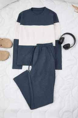 Vizon Regular Kesim Renk Bloklu Dokulu Orme Pijama Tak?m? TMNAW26PT00027 - Trendyolmilla фото 4