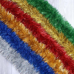 Цена за 10 шт. Мишура Норка голографическая, d-100 мм, дл. 2 м, микс