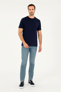 Мужская темно-синяя базовая футболка Неожиданная скидка в корзине - U.s. polo assn фото 4