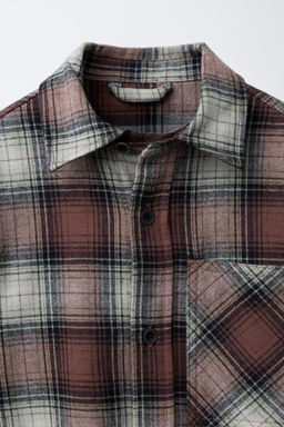 CHECK OVERSHIRT WITH POCKET - Zara фото 3