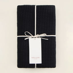 Полотенце вафельное SL HOME: Linen «Дарк Маре», 40×70 см, чёрное