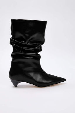 Siyah Koruklu Kitten Ucgen Topuklu Premium Kad?n Cizme TAKAW26CZ00029 - Trendyolmilla фото 4