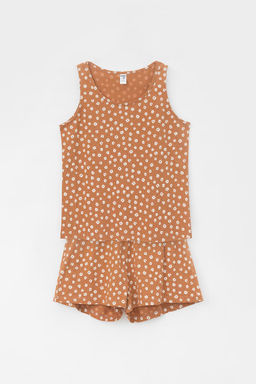 Crockid _ КБ 2819/миндаль,цветочный вальс пижама для дев