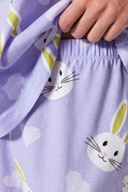 Trendyolmilla Ekru %100 Pamuklu Ay?c?kl? Sortlu Orme Pijama Tak?m? THMSS23PT00005  фото 19