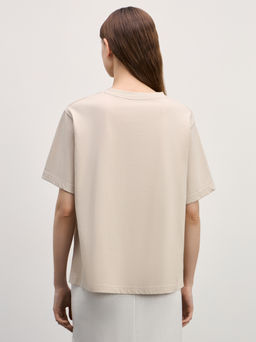 Хлопковая футболка оверсайз с принтом / Zarina фото 5