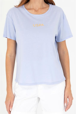 Женская синяя футболка с круглым вырезом Неожиданная скидка в корзине - U.s. polo assn фото 6