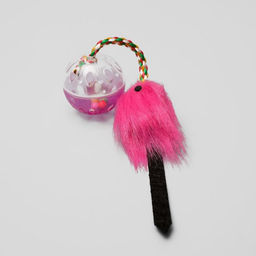 Шар-погремушка с хвостиком, микс цветов - Пижон фото 3