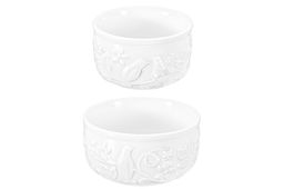 Набор салатников 2 пр. 250 мл 10,5*10,5*6 см + 550 мл 13*13*6,5 см "Птички на ветке" с пласт.крышк