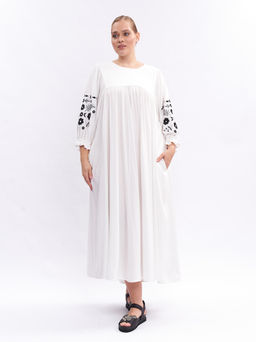 Платье А-силуэта с вышивкой PP29104WHT04 - Артесса фото 2