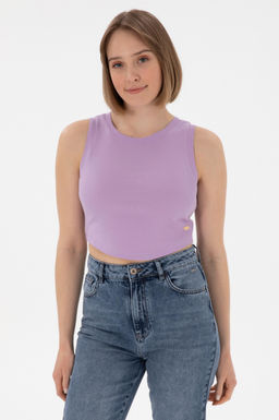 Kad_n Lila Basic Ti__rt Sepette S_rpriz _ndirim