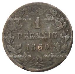 1 пфенниг 1860 года Германские государства Нассау