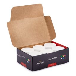 Краска гуашь Аква-колор Живопись набор в картонной упаковке JIV-G6 6 цв. х 20 мл  фото 3