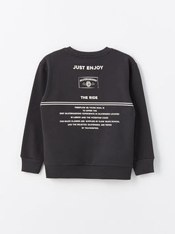 Bisiklet Yaka Bask?l? Uzun Kollu Erkek ?ocuk Sweatshirt - Waikiki фото 2