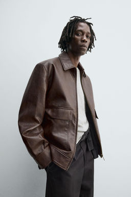 FAUX LEATHER OVERSHIRT - Zara фото 6