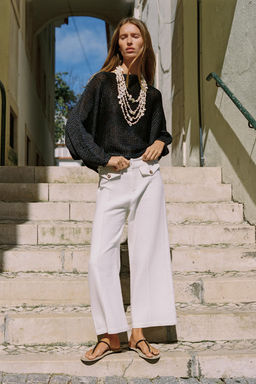 PANTAL?N CULOTTE TEJIDO R?STICO / Crudo