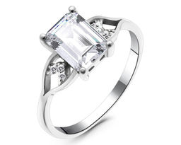 Кольцо из серебра куб.циркон., ТЦ-17