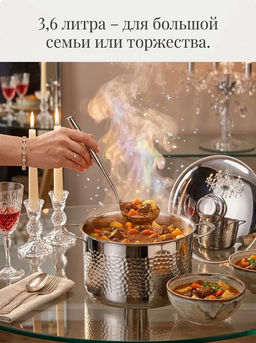 Кастрюля Luna 3,6 л, нерж. сталь (для всех типов плит) арт.111166 /MALLONY/  фото 7