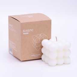 Свеча декоративная Sima Home «Бабл куб», 6 см, белая