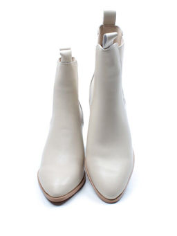 01-PCT161-2 BEIGE Ботинки Челси демисезонные женские (натуральная кожа, байка)
