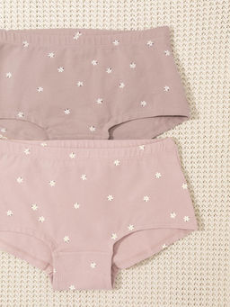 К 1968-2уп/кофейный,дымчатая роза,ромашки набор трусы для дев