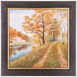 КАРТИНА В РАМЕ ВЕНГЕ С ЗОЛОТОМ 30*30 СМ