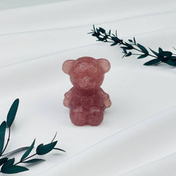 Фигурка Мишка из Клубничного кварца