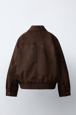 CAZADORA BOMBER EFECTO ANTE / Chocolate - Zara фото 4