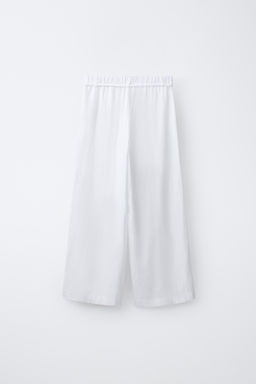 PANTAL?N RECTO CORD?N CON LINO / Blanco roto - Zara фото 3