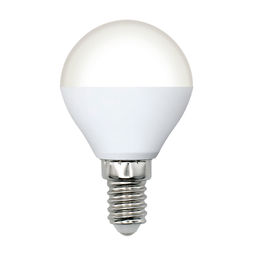LED-G45-6W/3000K/E14/FR/DIM/SLS Лампа светодиодная, диммируемая. Форма "шар", матовая. Теплый белый свет (3000K). ТМ Volpe
