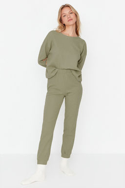 Trendyolmilla Lacivert Waffle Kumas Orme Pijama Tak?m? THMAW23PT00021  фото 20