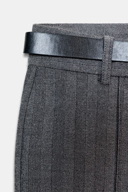 HERRINGBONE FLARE LEGGINGS WITH BELT - Zara фото 3