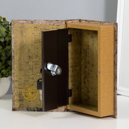 Шкатулка книга-сейф «Русалка», дерево, искусственная кожа, 21×13×5 см