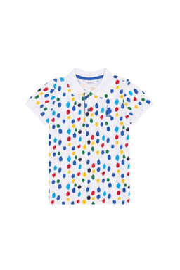 Белая футболка с воротником-поло для мальчика Неожиданная скидка в корзине