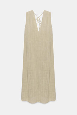 VESTIDO MIDI GASA EFECTO ARRUGADO / Ceniza - Zara фото 5