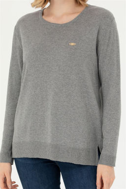 Женский серый меланжевый базовый свитер - U.s. polo assn фото 6