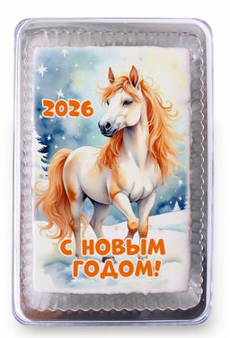 2026 Лошадь "С новым годом" (оранжевая) (140 гр)