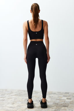 Siyah F?rcal? Toparlay?c? Mat ve Soft Kumas Tam Boy Orme Spor Tayt THMSS24TY00025 - Trendyolmilla фото 6
