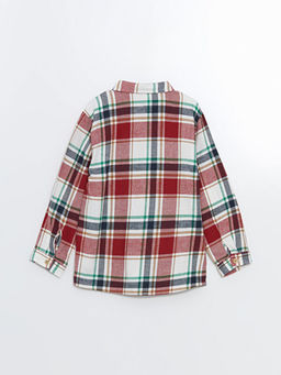 Uzun Kollu Ekose Desenli Erkek ?ocuk Oduncu G?mlek